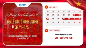 SMC Corporation (Việt Nam) thông báo lịch nghỉ lễ Giỗ tổ Hùng Vương, 304 và 15 năm 2026